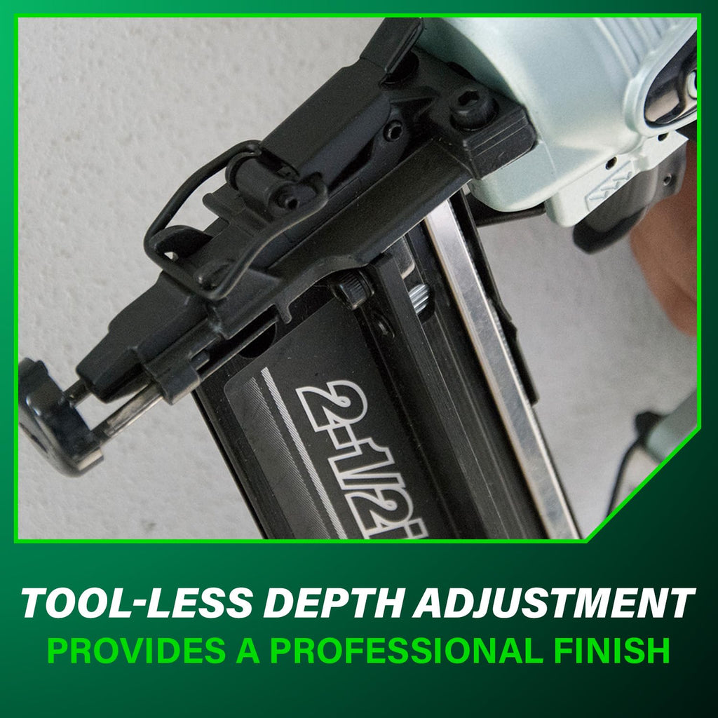 Metabo HPT Finish Nailer with Air Duster, Pro-Preferred Pneumatic Power Nailers, Ideal for Molding, Chair Rail, and Cabinetry, Lightweight 3.7 lbs, 16 Gauge, 1″ to 2-1/2″ Finish Nails, NT65M2S