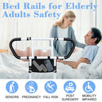 Bed Rails for Elderly Adults Safety: Adjustable Bedside Assist Rails with Storage Pockets, Non-Slip Handles, Items for Elderly Bed Rail, 400LB Gravity Capacity
