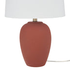 Nourison Home 23" Rust Orange Ceramic Pot Table Lamp for Bedroom, Living Room, Dining Office, with White Tapered Drum Shade