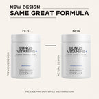Codeage Lungs Vitamins, A, C, D, E, B6, Milk Thistle Lung Supplement, Zinc & Magnesium, Cordyceps, Reishi, Chaga, Poria, Tylophora, Ginger, Peppermint Leaf Organic Herb Cleanse - Non-GMO - 90 Capsules