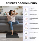 2 Pack Grounding Mat by Hooga. Large Universal Grounded Therapy Mat. Grounding Computer, Office, Meditation Mat. Home Use. EMF ESD Protection, Vegan Leather. May Improve Sleep, Inflammation, Energy.
