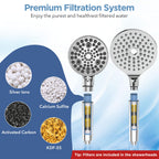 MakeFit Dual Filtered Rain Shower Head Combo, Handheld Shower Head with Adjustable Bar - Rainfall Shower Head And Showerhead with Filter for Hard Water - Removes Chlorine