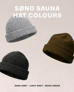 SØND - Sauna Hat for Men & Women - Merino Wool Heat Insulation & Hair Protection - Wool Sauna Cap & Banya Hat - Sauna Accessory - Beanie Style - Dark Grey