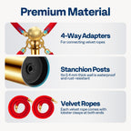VIVOHOME Stanchions and Velvet Ropes 4PCS, Water-Fillable Base with Stainless Steel Post, 5 Feet Velvet Ropes and Posts, Crowd Control Barriers, Red Carpet Runner Poles for Party Supplies