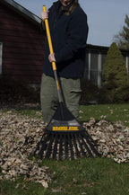 True Temper 2914912 Clog Free Poly Leaf Rake with 48 in. Hardwood Handle with Cushion Grip, 24 Inch
