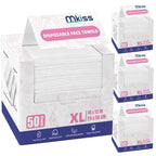 Large Disposable Face Towels 200 Count, 10"×12" Ultra Thick Premium Biodegradable Facial Towels, Makeup Remover Dry Wipes, Soft Face Towelettes for Sensitive Skin, Skincare and Women Cleaning