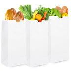 Duro 12# White Paper Lunch Bags 500 Count, Bulk Disposable SOS Paper Bags for Bread, Bagel, Deli & Restaurant Takeout or Delivery - 7.06 x 4.50 x 13.75 Inches