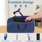 KingPavonini Walking Cane for Men Women Stability, Free Standing Foldable Cane, Ergonomic Handle Pivoting Quad Base, Heavy Duty 350 LBs, Adjustable Walking Canes for Seniors Balance with Travel Bag