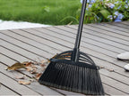 Xifando Four-Section Rod Long-Handled Broom,Heavy-Duty Broom, Angle Broom for Outdoor/Indoor（Black+Blue）