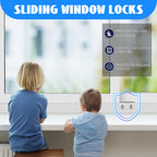 HYIEOU Sliding Window Locks (6 Sets), Secure Window Lock with Key, Window Locks for Up and Down Windows & Horizontal Sliding Windows, Adjustable Window Lock, Sturdy and Durable, Does Not Deform.