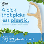 The Humble Co Dental Floss Picks for Teeth, 200 Count (Mint) - Single Thread Tooth Picks Flossers for Adults Gum Health - Plant-Based Toothpick Floss for Interdental Oral Care & Hygiene