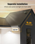 SUPERDANNY Solar Outdoor Flood Lights with 113 Bright LEDs, Motion Sensor Dusk to Dawn Outside Flood Lights with 16ft Cable IP65 Waterproof, Security Light for Garden Barn Porch 4 Pack