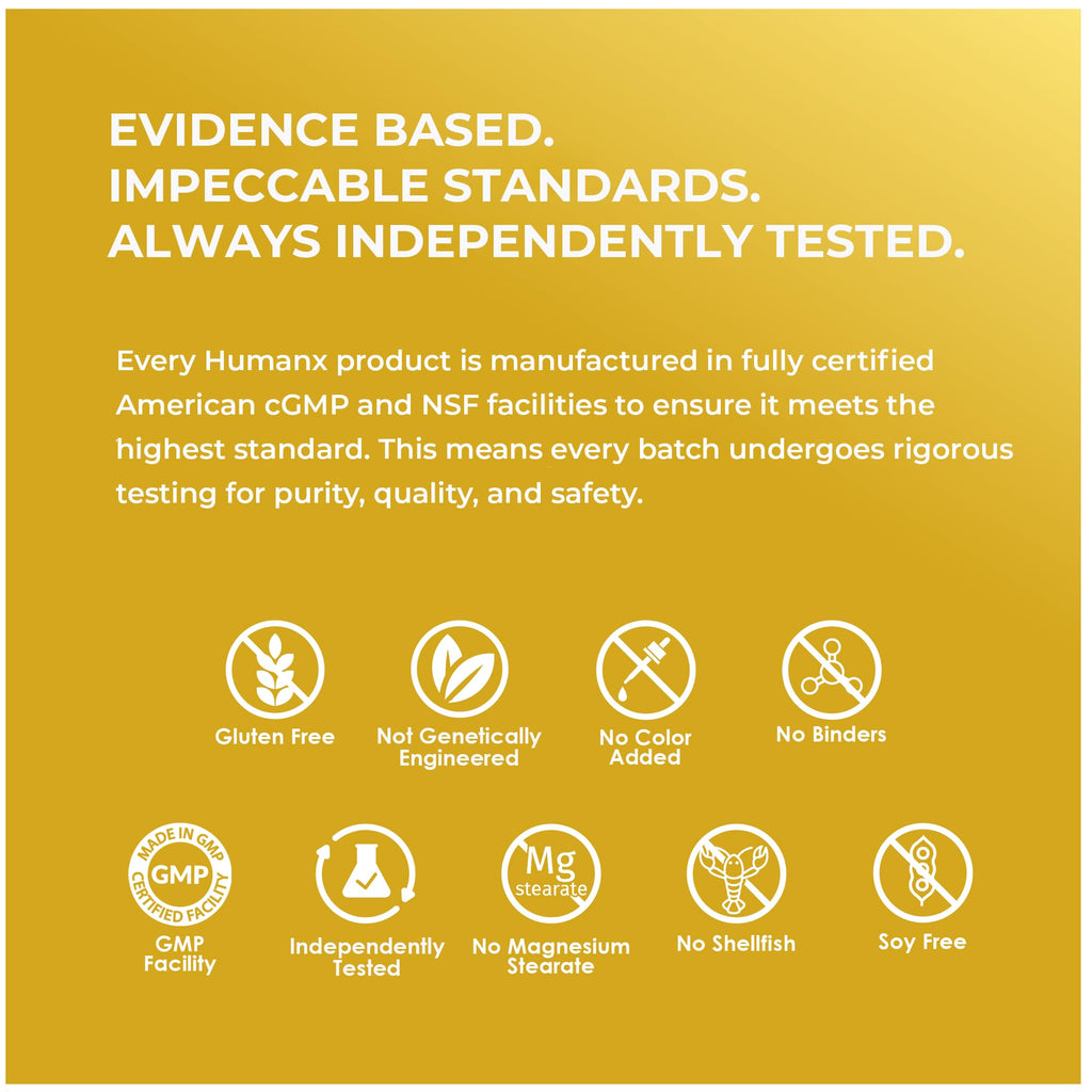 HUMANX Lactoferrin 500mg - Powerful Serving Size (Gluten Free, Non GMO, Soy Free Supplements) - A Component in Colostrum - USA Made, Supports Healthy Immunity, Iron Utilization & Absorption