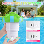 Blufree Pool Chlorine Floater, Frog Solar Chlorine Floater Glow in The Dark Fits 4x3'' Tablets, Adjustable Flow & Large Capacity Floating Chlorine Dispenser for Pool, Hot Tub Spa (Green, 9 in)