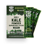 OnlyKale™ Kale Powder - 1 Month Supply (15 Sticks) - Organic Green Superfood - USDA Organic, Clean Greens for Smoothies & Juices, Single-Serving Sticks