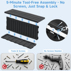 36.6” Hot Tub Steps with Storage, 780 lbs Load Capacity Heavy Duty Outdoor Spa Steps with No-Screw Snap Assembly, Non-Slip Universal Hot Tub Stairs for Spa, Pool, Patio, RV, Porch & Indoor Use, Black