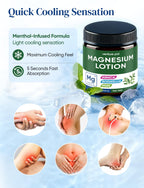 Magnesium Lotion with Arnica, MSM & Boswellia – Cooling Magnesium Cream – Lightweight Moisturizing Lotion for Legs & Feet – Safe for Kids – 6 fl oz