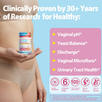 Life-Space Probiotic for Women, 2 Month Serving, Support Healthy Vaginal Microflora & Comfort, Daily Supplement for Women, pH Balance with Lactobacillus rhamnosus, 6.3 Billion CFU & 6 Strains, 60 ct