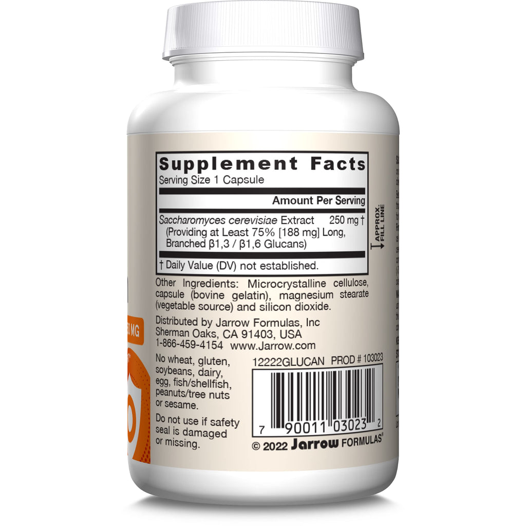 Jarrow Formulas® Beta Glucan, Dietary Supplement, Immune Support for Immune Health, 60 Capsules, 60 Day Supply
