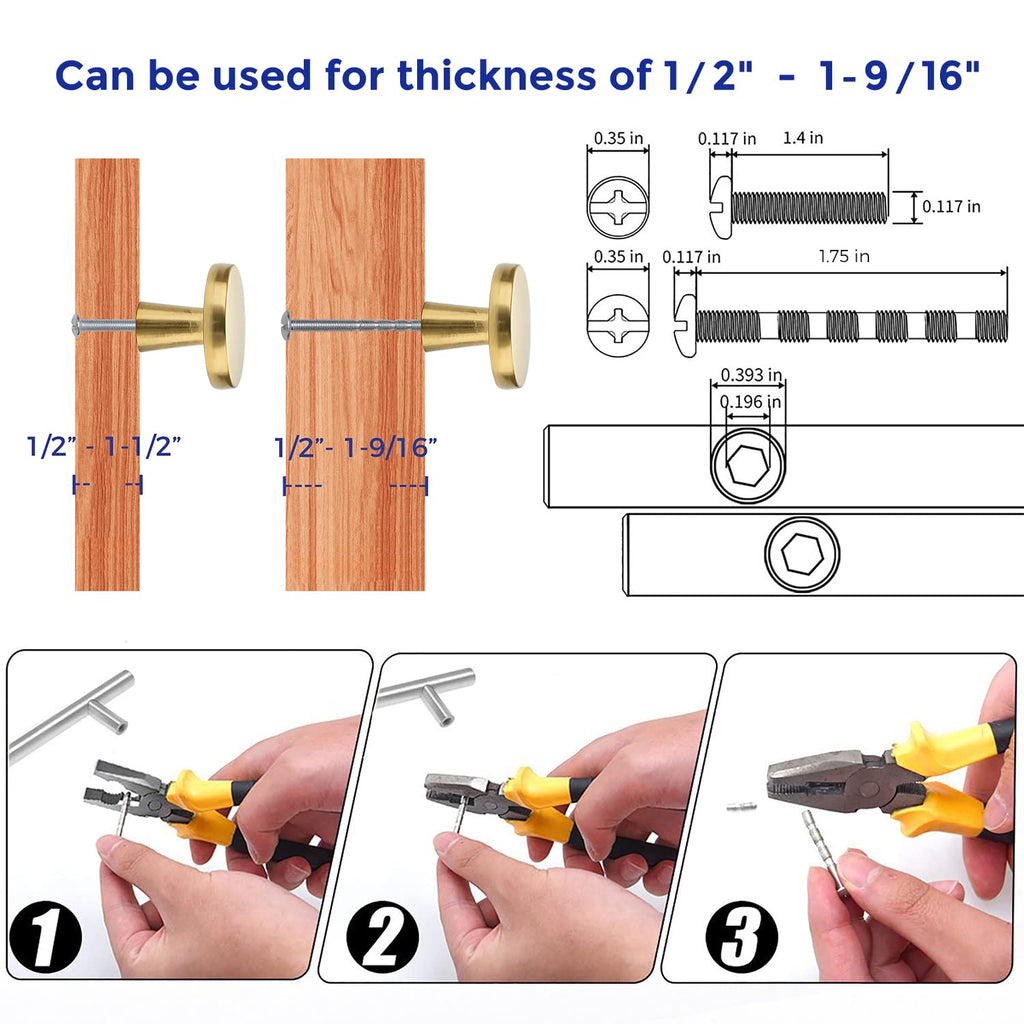 Ravinte 30 Pack Solid Knobs Kitchen Cabinet Round Pulls Dresser Handles Gold Cupboard Hardware Brushed Brass Door Drawer Knobs