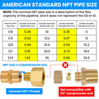 SDTC Tech 2-Pack Brass Pipe Fitting 1/4 NPT Thread Male to 1/2 NPT Thread Female Reducer Adapter, Brass Pipe Extension Connectors