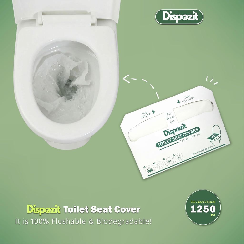 1250 Pcs Flushable Toilet Seat Covers for Hotel, Business, and Commercial