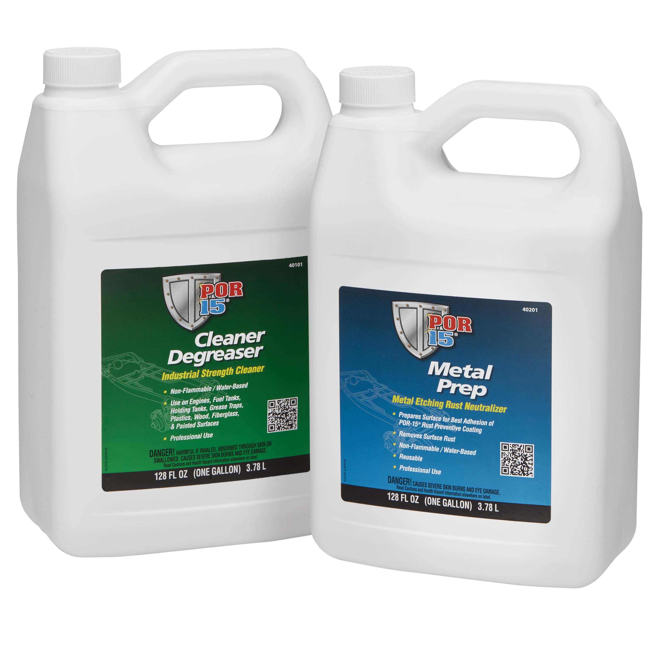 POR-15 Stop Rust Preparation System -Cleaner Degreaser and Metal Prep, Non-flammable and Water-based, 128 Fluid Ounces, 1-gallon each