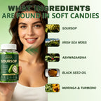 Bexelora Qizfyzz Soursop Gummies – Herbal Daily Supplement with Soursop Leaf, Sea Moss, Ashwagandha, Black Seed, Moringa & Turmeric – Non-GMO, Immune Support & Wellness – 60 Gummies