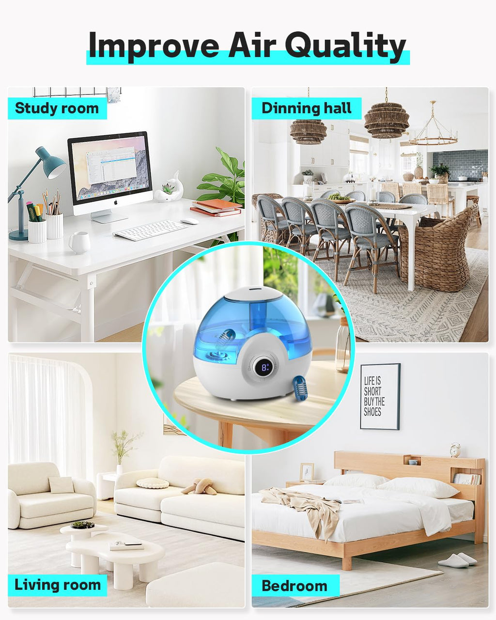 Leemone Demineralization Cartridge Compatible with HoMedics Ultrasonic Humidifiers, 20 Pack Humidifier Filter Replacements, Purifies Water, Filters Mineral Deposits