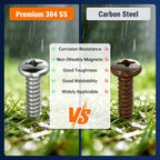 #12 x 1-1/2" (100 Pack) Stainless Steel Phillips Pan Head Wood Screws, Stainless Steel 304 (18-8), Pan Head Sheet Metal Screws Self Tapping for Wood