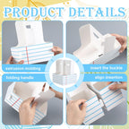 Reallnaive 12 Set Teacher Appreciation Gifts 2 Cup Drink Carrier with Greeting Card Ribbon Disposable Cup Holders with Handle for Back to School End of Year Party Favors (White,Stripe)