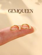 GEMQUEEN Arc Hoop Earrings Hypoallergenic, 925 Sterling Silver, Half Hoop