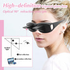 Beiskll Lazy Glasses - Horizontal Reading Prism Glasses, 2 Pack Bed Lie Down Reading & Watching TV Spectacles, Unisex Lightweight Periscope Eyewear（Black+Pink）