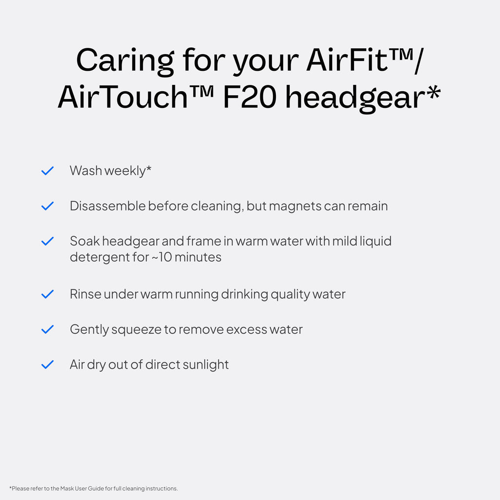 Resmed AirFit F20 Headgear Replacement Full-Face CPAP Mask, Large, Blue