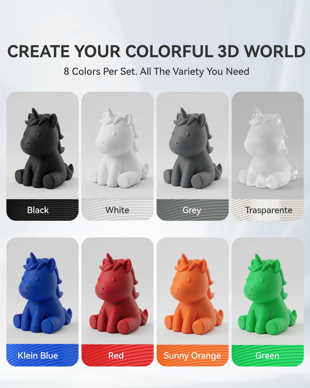 SUNLU 250g PLA Filament Bundle 1.75mm, Multicolor 3D Printer Filament