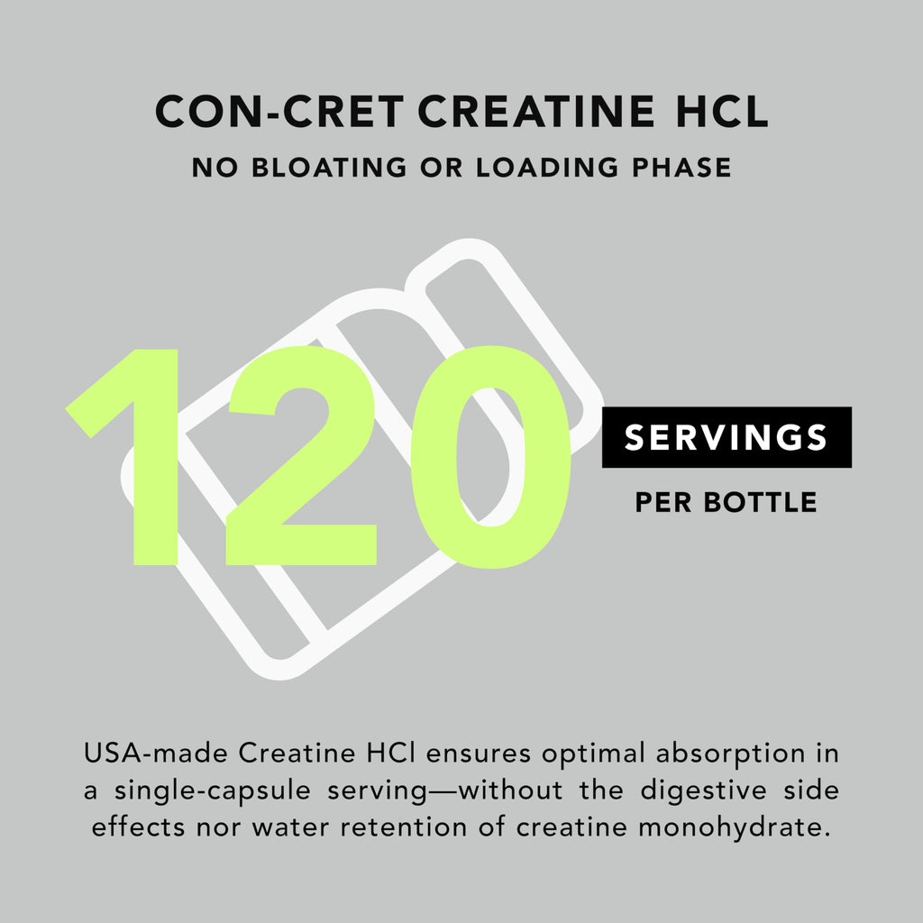AMANDEAN Creatine HCl Pills. American Made CON-CRET. 120 Capsules. 7X Concentrated vs Monohydrate Powder. No Bloat. Muscle, Energy, Cognitive, Recovery Support for Men & Women. Gluten Free, Non-GMO.