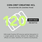 AMANDEAN Creatine HCl Pills. American Made CON-CRET. 120 Capsules. 7X Concentrated vs Monohydrate Powder. No Bloat. Muscle, Energy, Cognitive, Recovery Support for Men & Women. Gluten Free, Non-GMO.