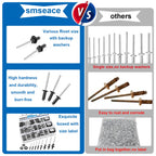 smseace 600Pcs Stainless Steel Black Pop Rivets with Washer Assortment Kit 8-Sizes Stainless Rivets(1/8Inch 5/32Inch 3/16Inch) for Metal,Furniture,Automotive,Instruments