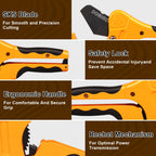DOMINOX PVC Pipe Cutter, Cuts up to 2-1/2" PEX, PVC, PPR, Plastic Hoses& Plumbing Pipes,Ratchet PVC Cutter Tool with SK5 Blade and Aluminum Alloy Body