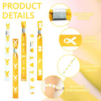 WANDIC 30 Pcs Gold Ribbon Bracelets, 5 Style Polyester Single Side Adjustable Childhood Cancer Awareness Support Wristband for Event Fundraising, 6.89 * 0.59 * 0.07, no Gemstone