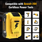 Ibanti 2 Packs 12000mAh 20 Volt Lithium ion DCB208 Battery and DCB107 Charger Compatible with Dewalt 20V Max Battery DCB207 DCB206 DCB204 DCB203 DCB200 DCB201 DCD/DCF/DCG/DCS Cordless Power Tools