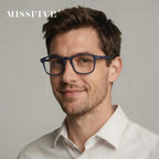 Missfive Versatile Progressive Multifocus Reading Glasses Men, Advanced Wider Spring Hinges Multifocal Computer Readers with Anti-Slip Soft Rubber Tips, No-Line Anti-Blue Light for Near Range +2.50