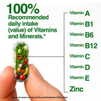 FeelGood Superfoods Vita Fruits and Veggies Capsules - 25 Superfood Ingredients, Fruit and Vegetable Multivitamin, 60 Count - for Men and Women - Vitamins A, C, D, E, B and Zinc