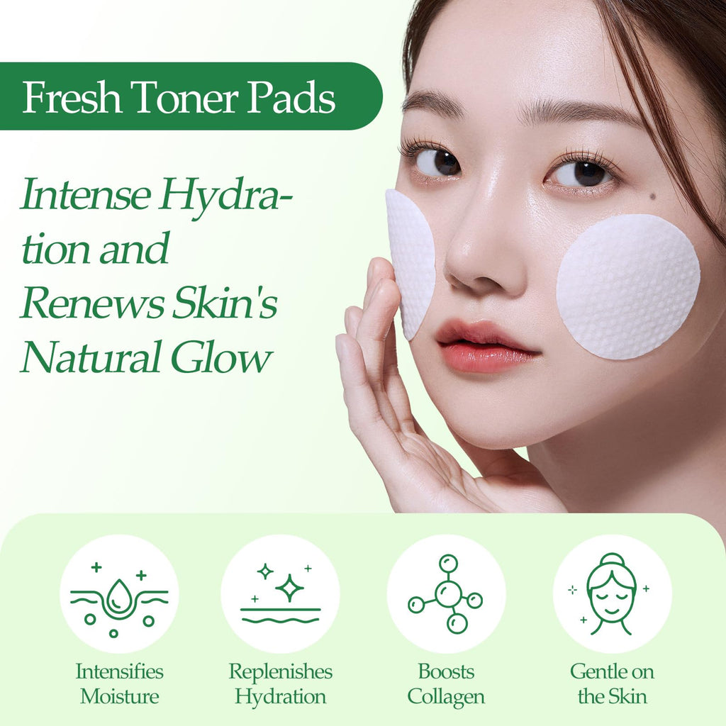 Snidin Toner Pads - with Centella Asiatica Extract and Collagen, Improves Uneven Skin Tone & Deep Hydration, Targets Dark Spots and Dull Skin, Ideal for All Skin Types - 70 Pads