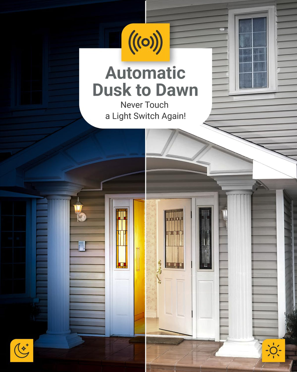 6 Pack Dusk to Dawn LED Outdoor Light Bulb B11, Edison Filament Candelabra Bulbs for Porch Lighting, 500 LM, 5W (40W Equivalent), 5000K Daylight, E12 Base, Photocell Sensor UL