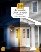 6 Pack Dusk to Dawn LED Outdoor Light Bulb B11, Edison Filament Candelabra Bulbs for Porch Lighting, 500 LM, 5W (40W Equivalent), 5000K Daylight, E12 Base, Photocell Sensor UL