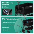 SUNNYFEEL 400L Large Capacity Double Decker Wagon with Tailgate