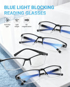 LUFF 4Pcs Anti-Blue-ray Reading Glasses Portable Ultra-Light Readers(2.5X)