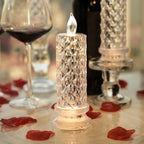 SupBri 6PCS Rose Halo LED Flameless Candles, Battery Operated Crystal Light