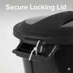 20 Gallon Heavy Duty Trash Can with Secure Click-Lock Lid – Durable All-Weather Plastic Garbage Bin for Outdoor Patio, Garage, Kitchen & Commercial Use – Black Utility Container